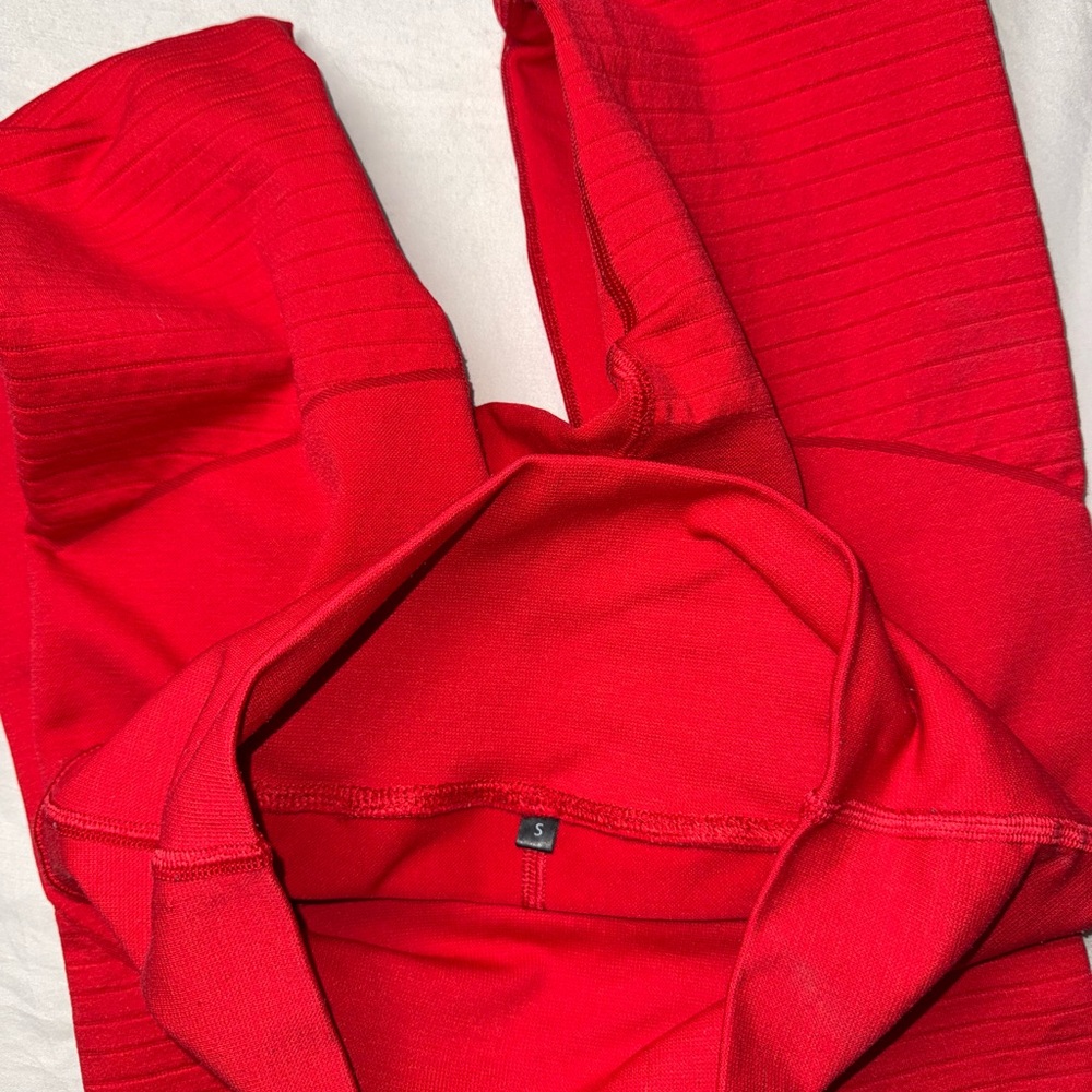 Alphalete Red Full Length Performance Leggings Si… - image 3
